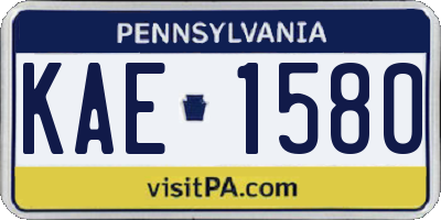 PA license plate KAE1580