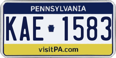 PA license plate KAE1583
