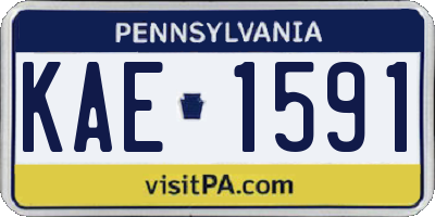 PA license plate KAE1591