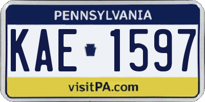 PA license plate KAE1597