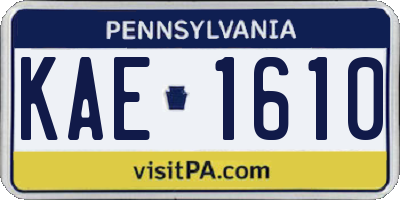 PA license plate KAE1610