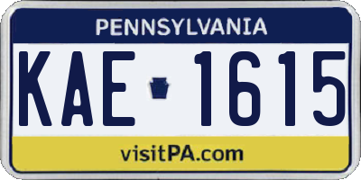 PA license plate KAE1615