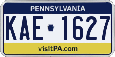 PA license plate KAE1627