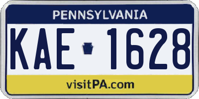 PA license plate KAE1628