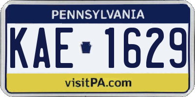 PA license plate KAE1629