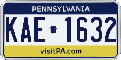 PA license plate KAE1632
