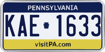 PA license plate KAE1633