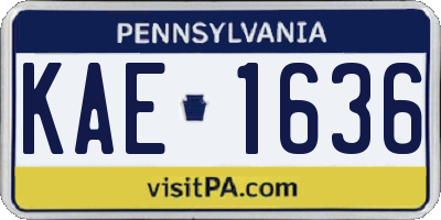 PA license plate KAE1636