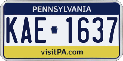 PA license plate KAE1637