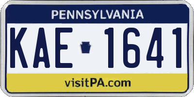 PA license plate KAE1641