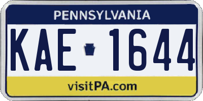 PA license plate KAE1644