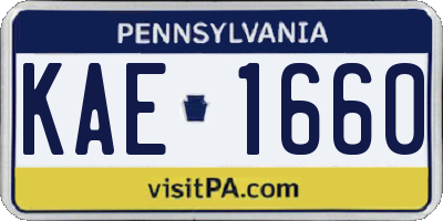 PA license plate KAE1660