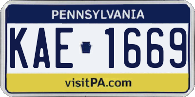 PA license plate KAE1669