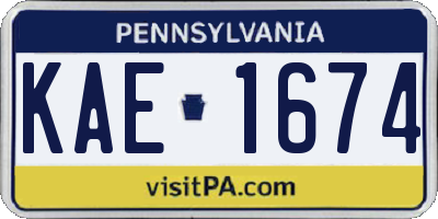 PA license plate KAE1674
