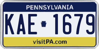 PA license plate KAE1679