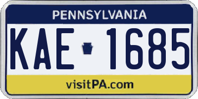 PA license plate KAE1685