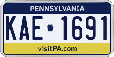 PA license plate KAE1691