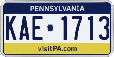PA license plate KAE1713