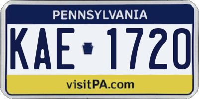 PA license plate KAE1720