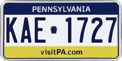 PA license plate KAE1727