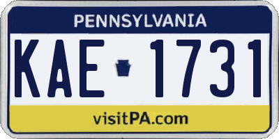 PA license plate KAE1731