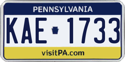 PA license plate KAE1733
