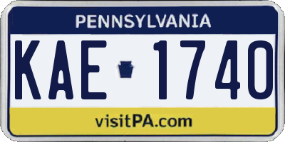 PA license plate KAE1740
