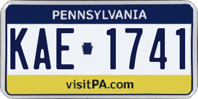 PA license plate KAE1741
