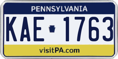 PA license plate KAE1763