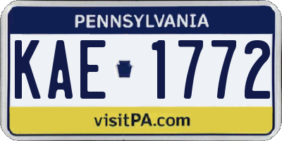 PA license plate KAE1772
