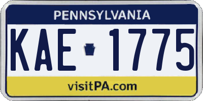PA license plate KAE1775