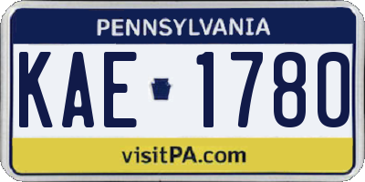 PA license plate KAE1780