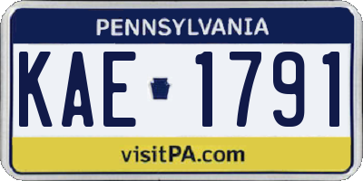 PA license plate KAE1791