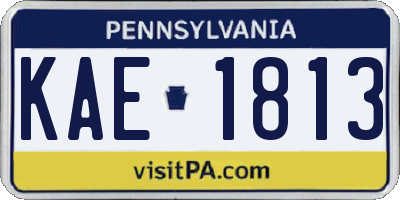 PA license plate KAE1813