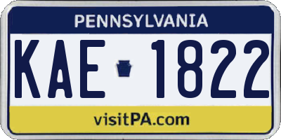 PA license plate KAE1822