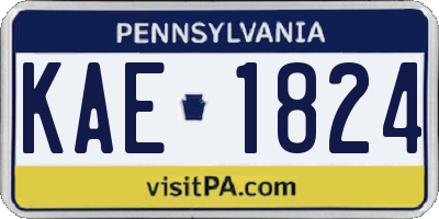 PA license plate KAE1824