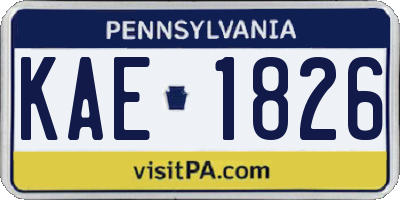 PA license plate KAE1826