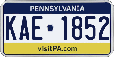 PA license plate KAE1852