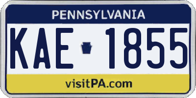 PA license plate KAE1855