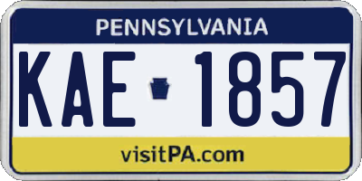 PA license plate KAE1857