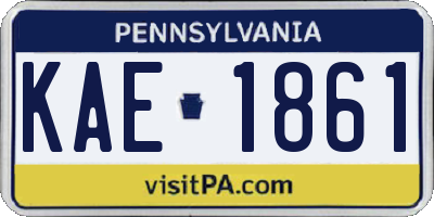 PA license plate KAE1861