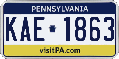 PA license plate KAE1863