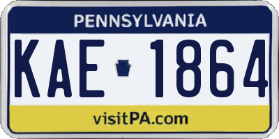 PA license plate KAE1864
