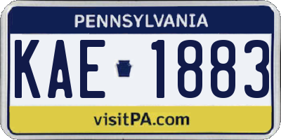 PA license plate KAE1883