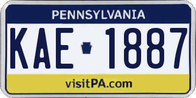 PA license plate KAE1887