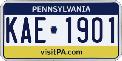 PA license plate KAE1901