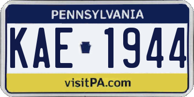 PA license plate KAE1944