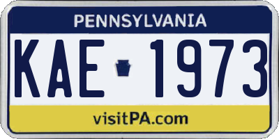 PA license plate KAE1973