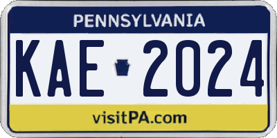 PA license plate KAE2024