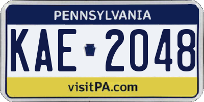 PA license plate KAE2048